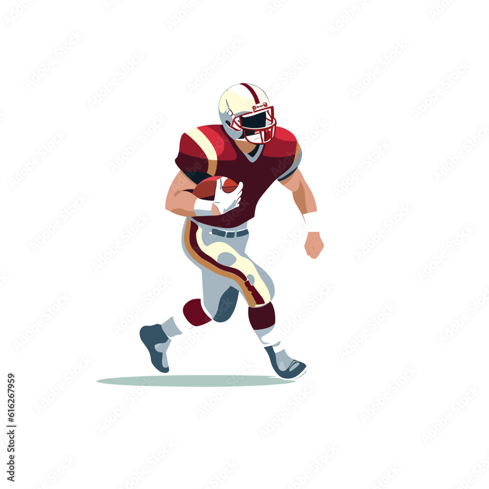 American football player vector isolated on white