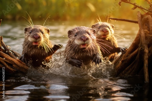 Playful Otter Families © mindscapephotos