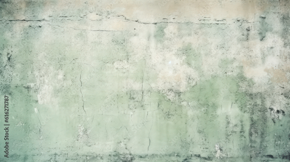 Vintage Green Concrete Wall with Tonal Painted Texture