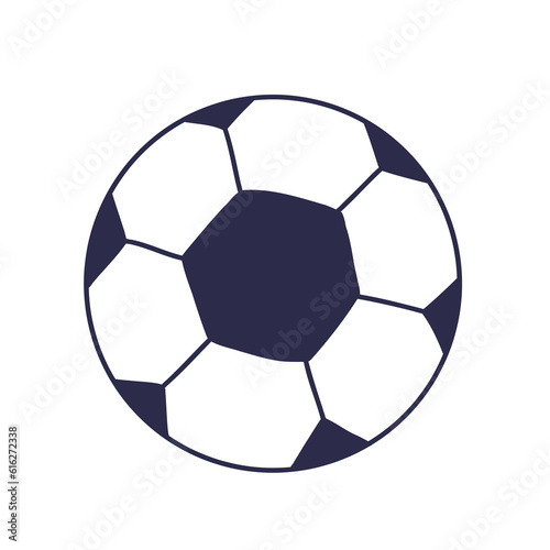 A soccer ball in a flat style isolated on a white background.