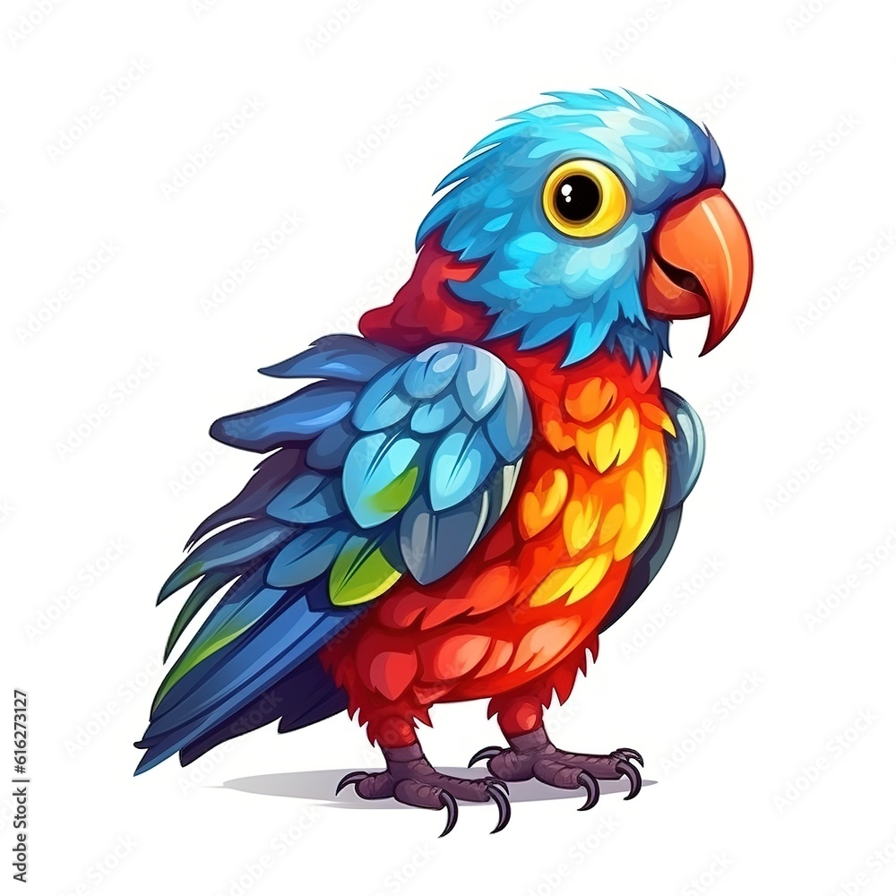 Fototapeta premium cute colorful parrot isolated on a white background