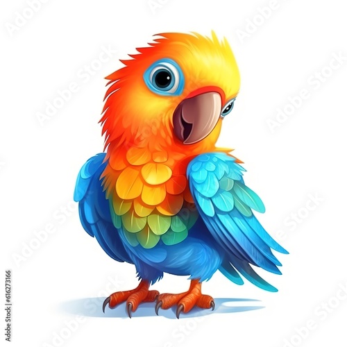 cute colorful parrot isolated on a white background