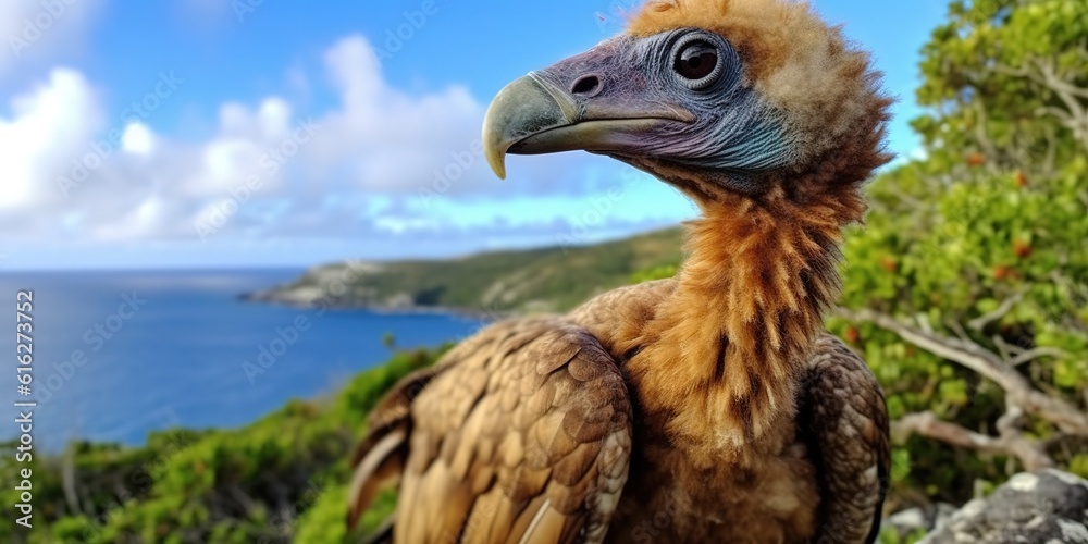 Dodo perched in front of a beautiful background Dodo perched in front of a beautiful background