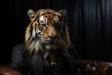 Portrait of a Tiger dressed in a formal business suit