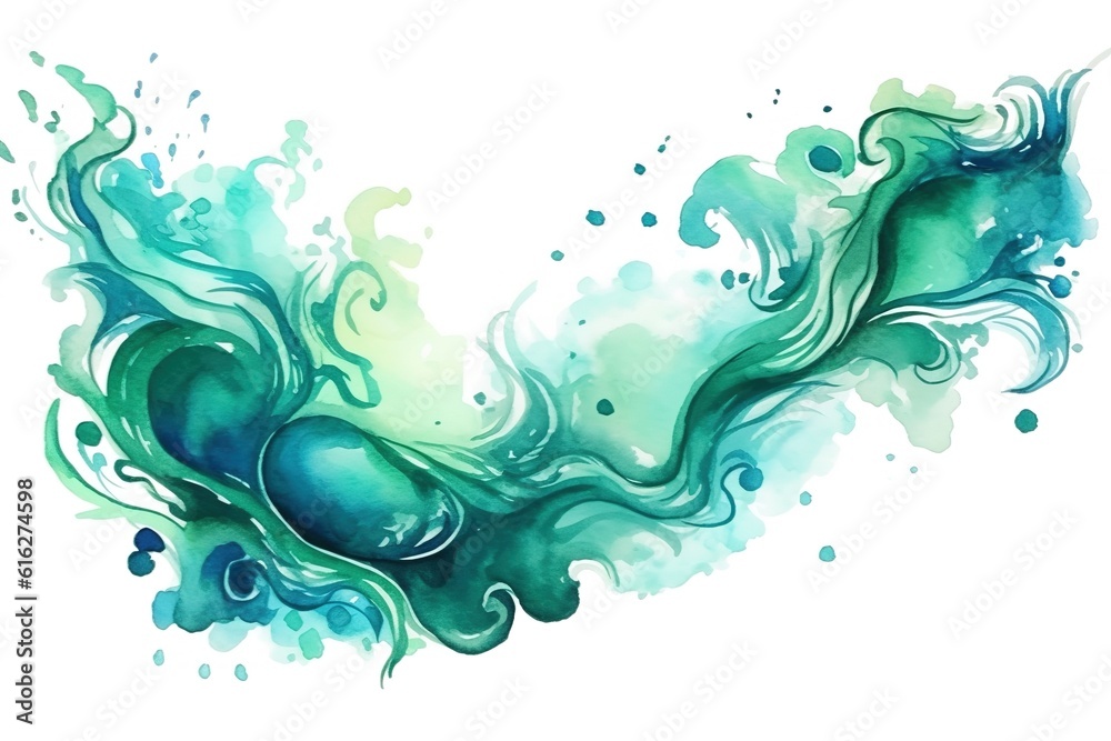 Emerald and sky blue swashes forming a corner frame Emerald and sky blue swashes forming a corner frame