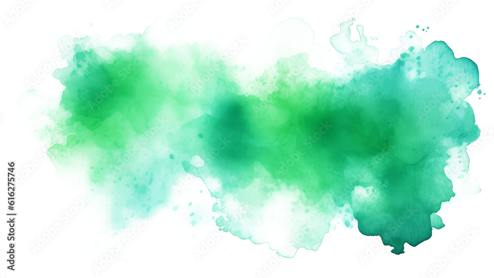 Green watercolor on transparent