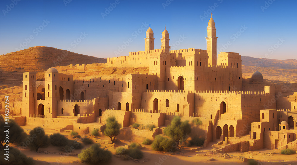 Fototapeta premium The concept of the cities of ancient Palestine, generative AI