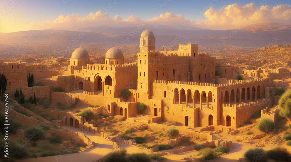 Fototapeta premium The concept of the cities of ancient Palestine, generative AI