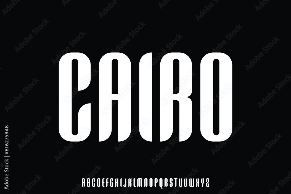 Thick condensed typeface display font vector with rounded edge