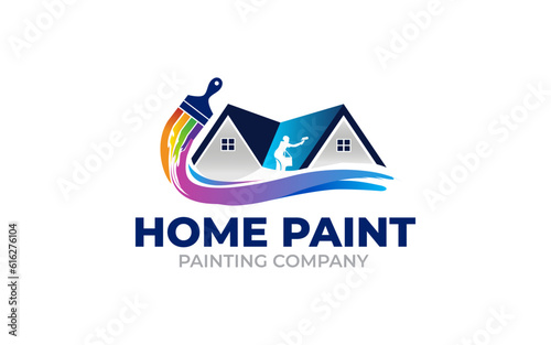 Illustration of graphic vector colors of professional paint company logo design template