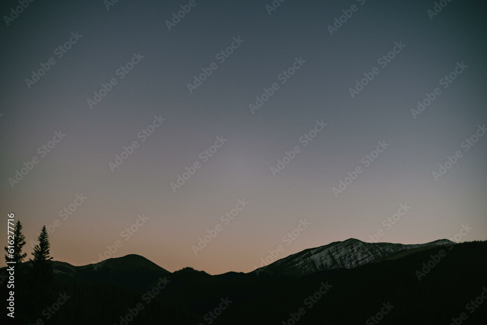Breckenridge Colorado Sunset over the mountains