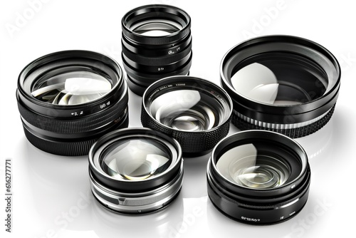 lenses isolated on white background. Generated by AI.