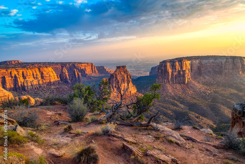 Sunrise over The Grand View Overlook at Colorado National Monument