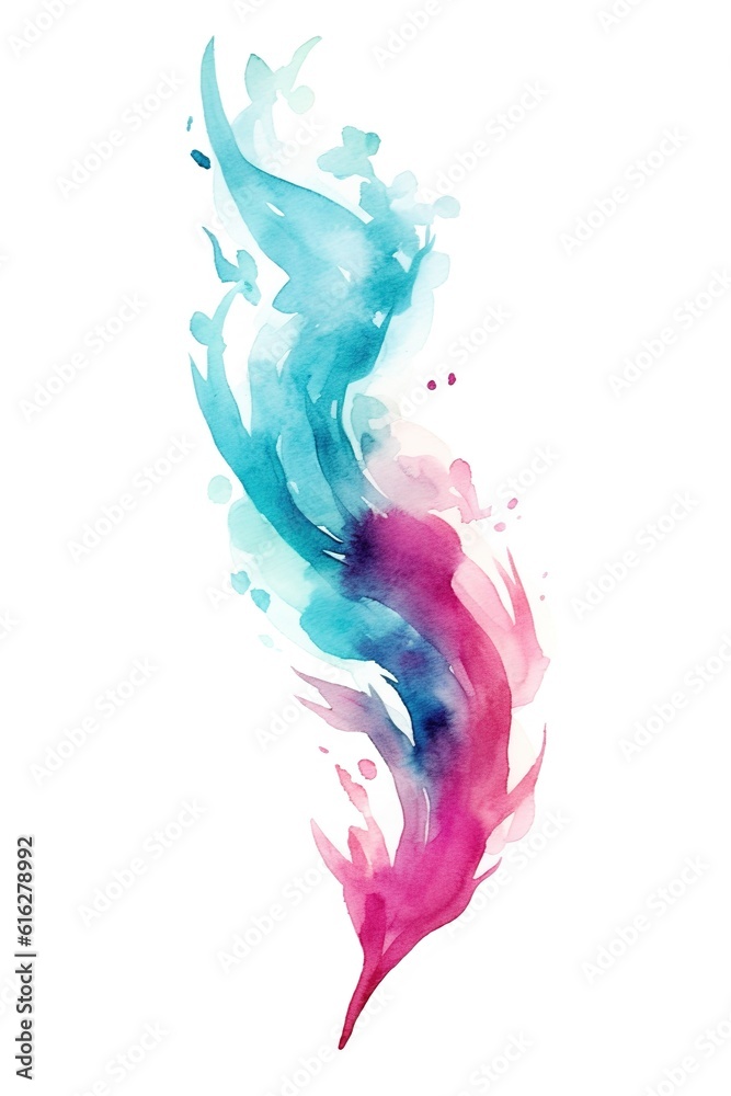 Fototapeta premium Magenta and turquoise swashes forming a border frame
