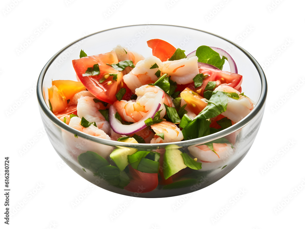 Ceviche on transparent background,PNG, generated AI. Ceviche on transparent background,PNG, generated AI.