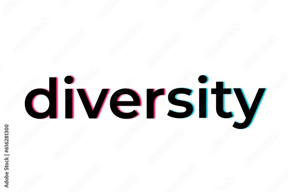 Graphic design with modern, fun and bold DIVERSITY text in red, yellow, blue. Hand lettering, brush stroke style typography. Design illustration. Graphic design with modern, fun and bold DIVERSITY text in red, yellow, blue. Hand lettering, brush stroke style typography. Design illustration.
