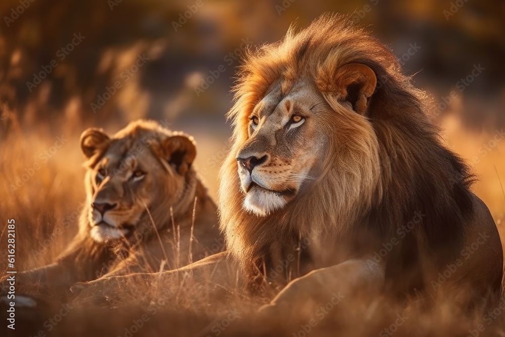 Majestic African Lions