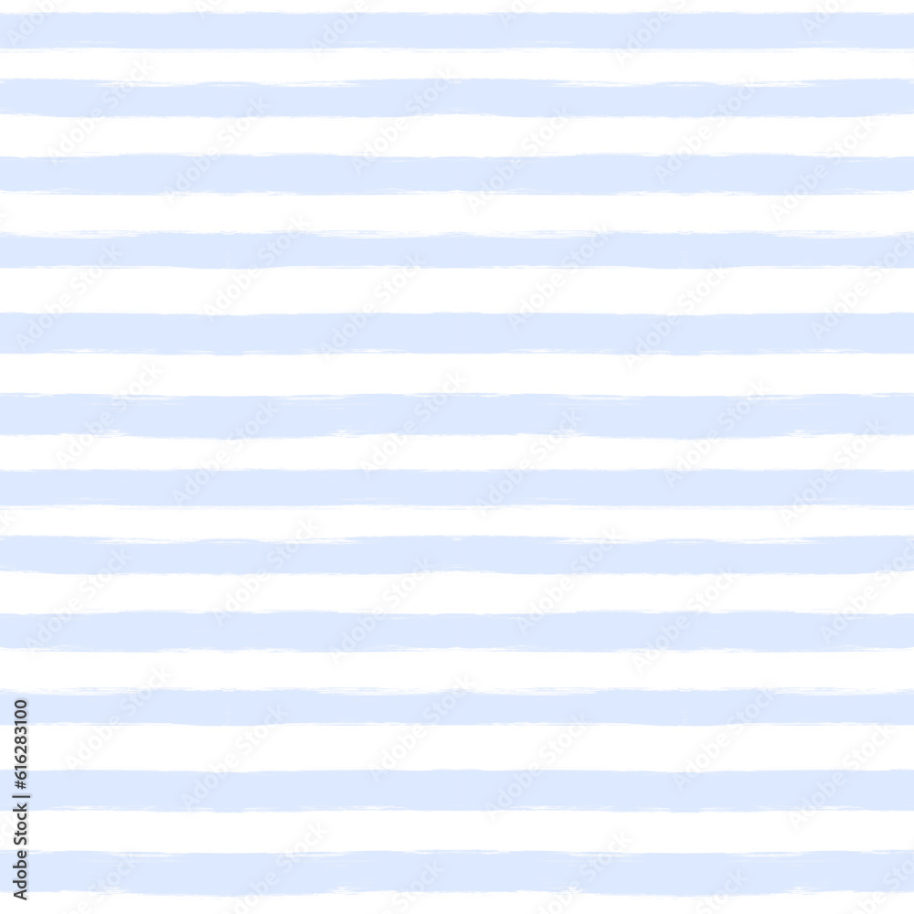 Fototapeta premium Seamless pattern in horizontal light blue and white stripes.