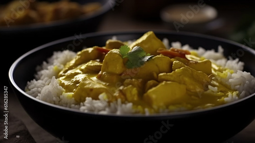 curry close up delicious food generative ai