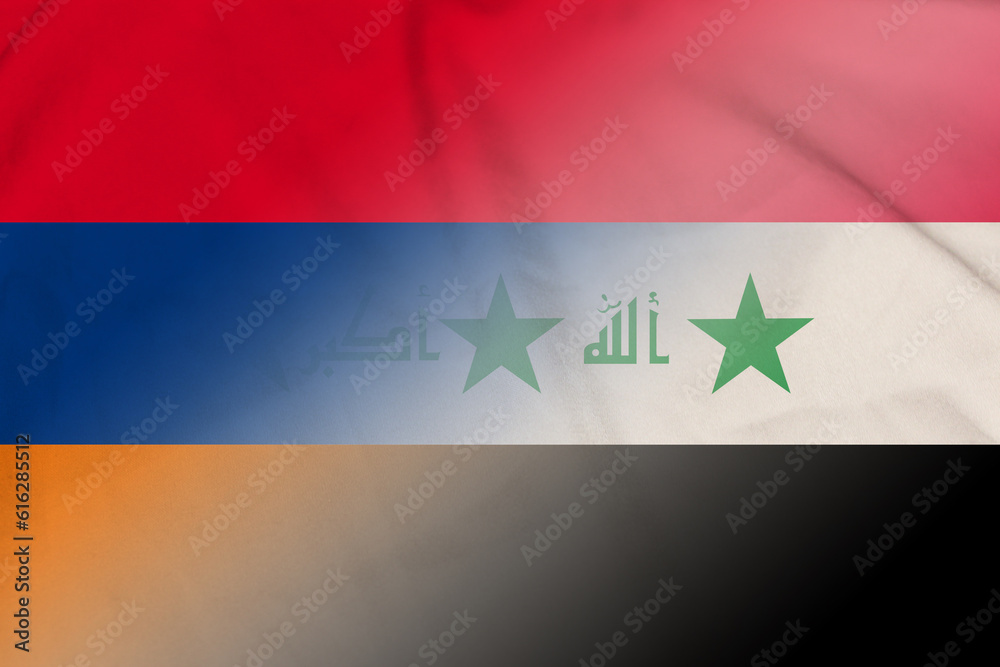 Armenia and Iraq government flag transborder contract IRQ ARM Armenia and Iraq government flag transborder contract IRQ ARM
