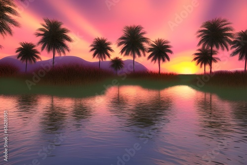 Sunset Background, Sunset Landscape Background, Nature Background, Landscape Background, Generative AI © Forhadx5