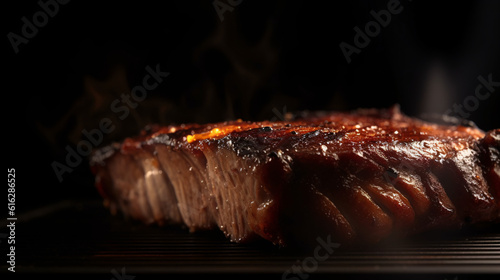 grilled meat bbq beef detail shot generative ai