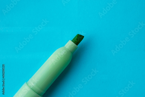 green marker seen up close