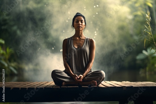 AI generated meditating person