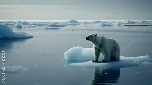 polar bear on iceberg generative ai © KWY