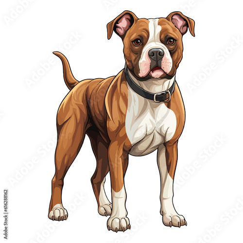Bold and Lovable  Delightful 2D Illustration of a Cute American Bulldog