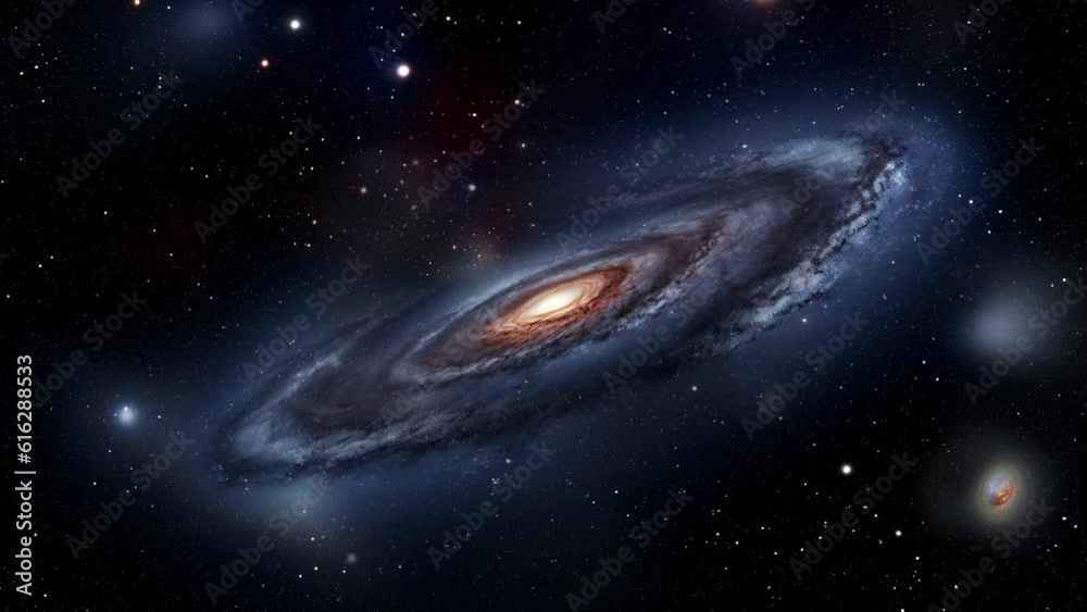Andromeda galaxy. A large cosmos in which bright nebulae and galaxies. Andromeda galaxy. A large cosmos in which bright nebulae and galaxies.