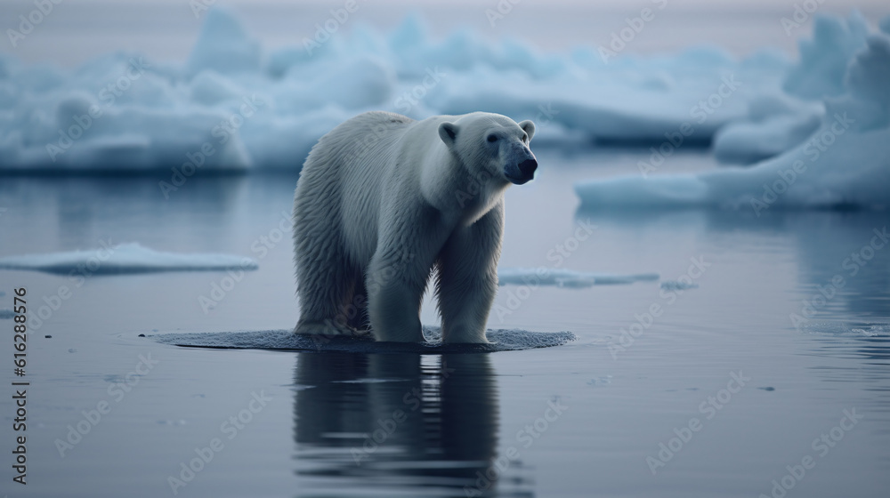 Fototapeta premium polar bear on iceberg generative ai