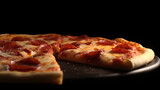 delicious pizza detail shot generative ai