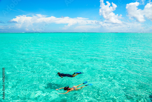 Swimming in Bora Bora, French Polynesia