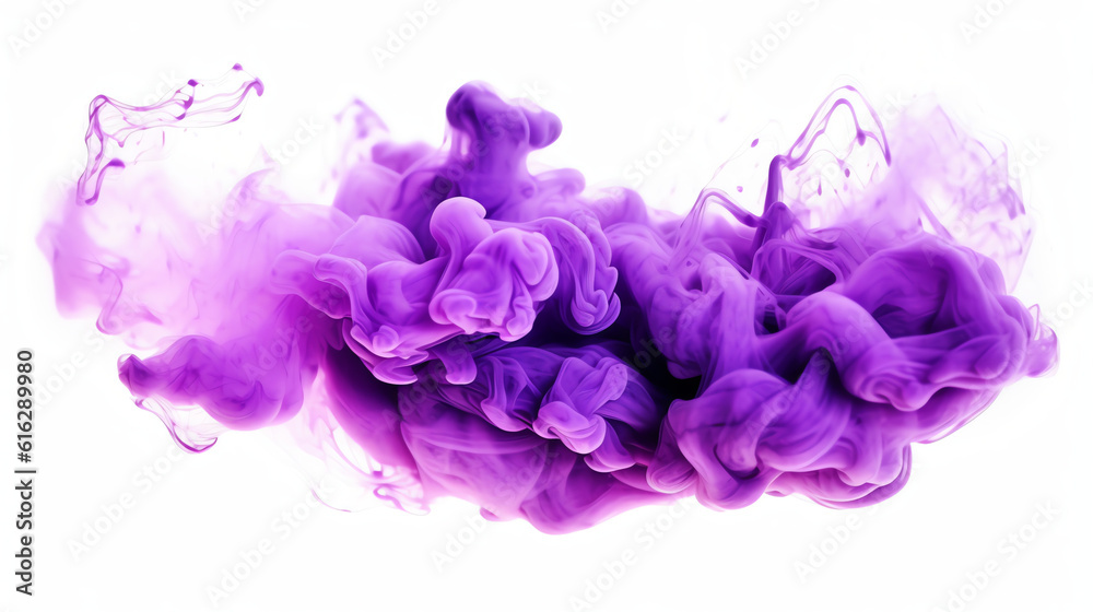 Transparent purple smoke cloud isolated - Generative AI