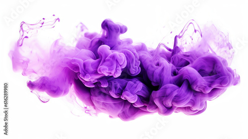 Foto Transparent purple smoke cloud isolated - Generative AI