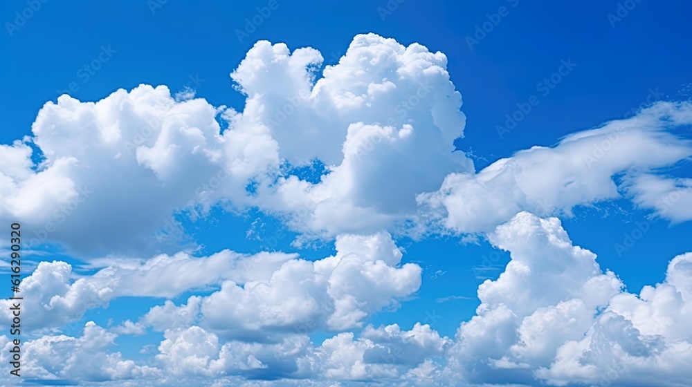 Naklejka premium Blue sky white clouds