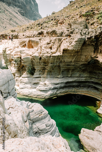 Green water in Wadi Dirhur Canyon, Socotra Yemen photo