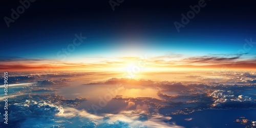 Blue sunrise view of earth from space © Benjamin