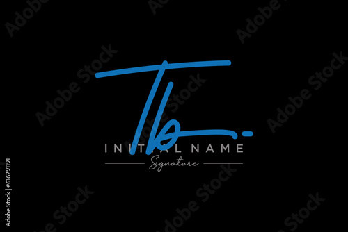Initial TB signature logo template vector. Hand drawn Calligraphy lettering Vector illustration.