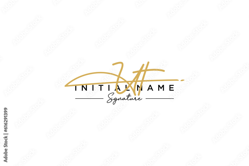 Obraz premium Initial UT signature logo template vector. Hand drawn Calligraphy lettering Vector illustration.