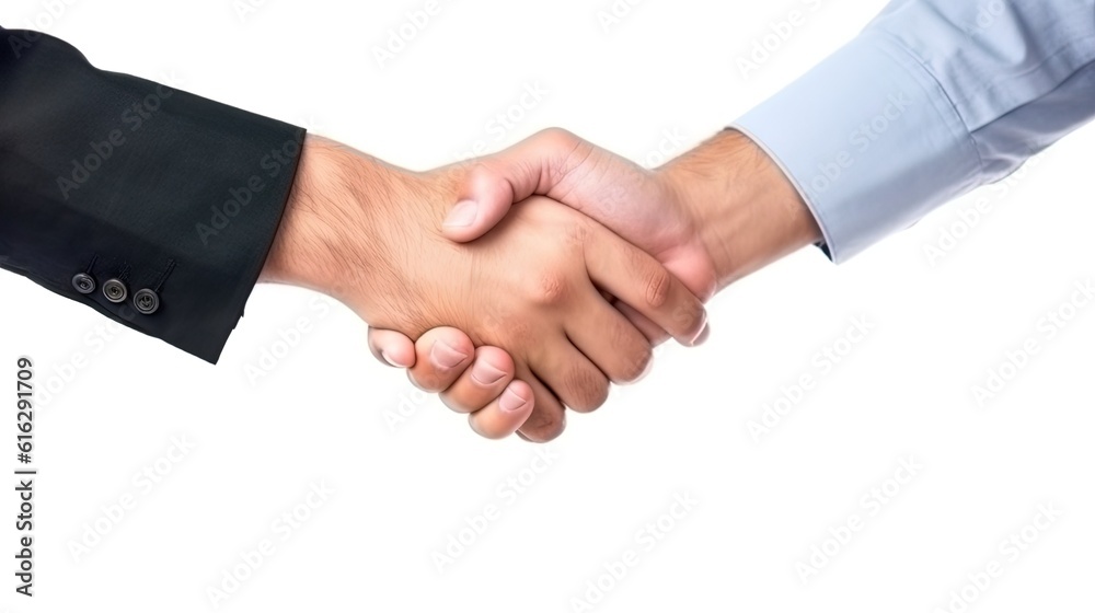 Business handshake isolate white background Business handshake isolate white background