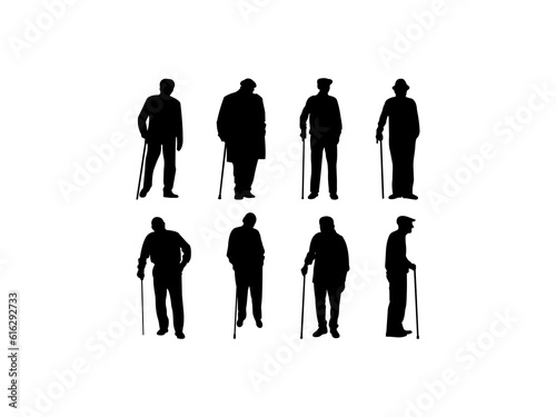 Old Man Silhouette Vector Images