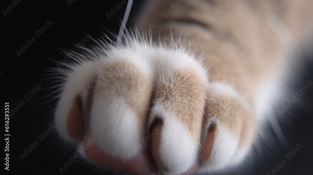 close up of cat paw generative ai