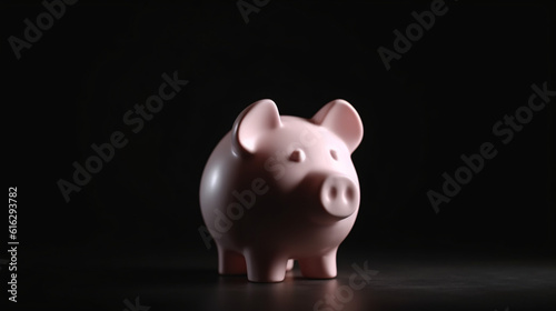 piggy bank close up shot generative ai