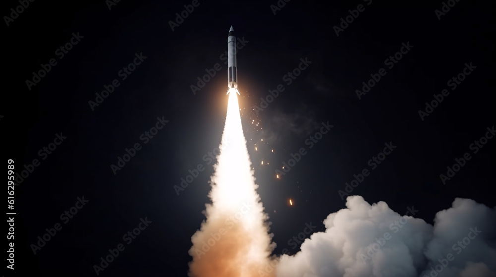 Fototapeta premium rocket in the sky generative ai