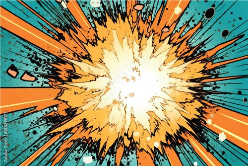 vector illustration of Background Boom comic book explosion, comic style background.