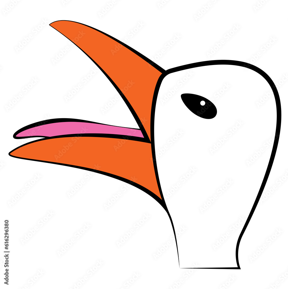 An illustration of a goose head An illustration of a goose head