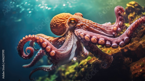 A giant octopus in the deep ocean. © didiksaputra