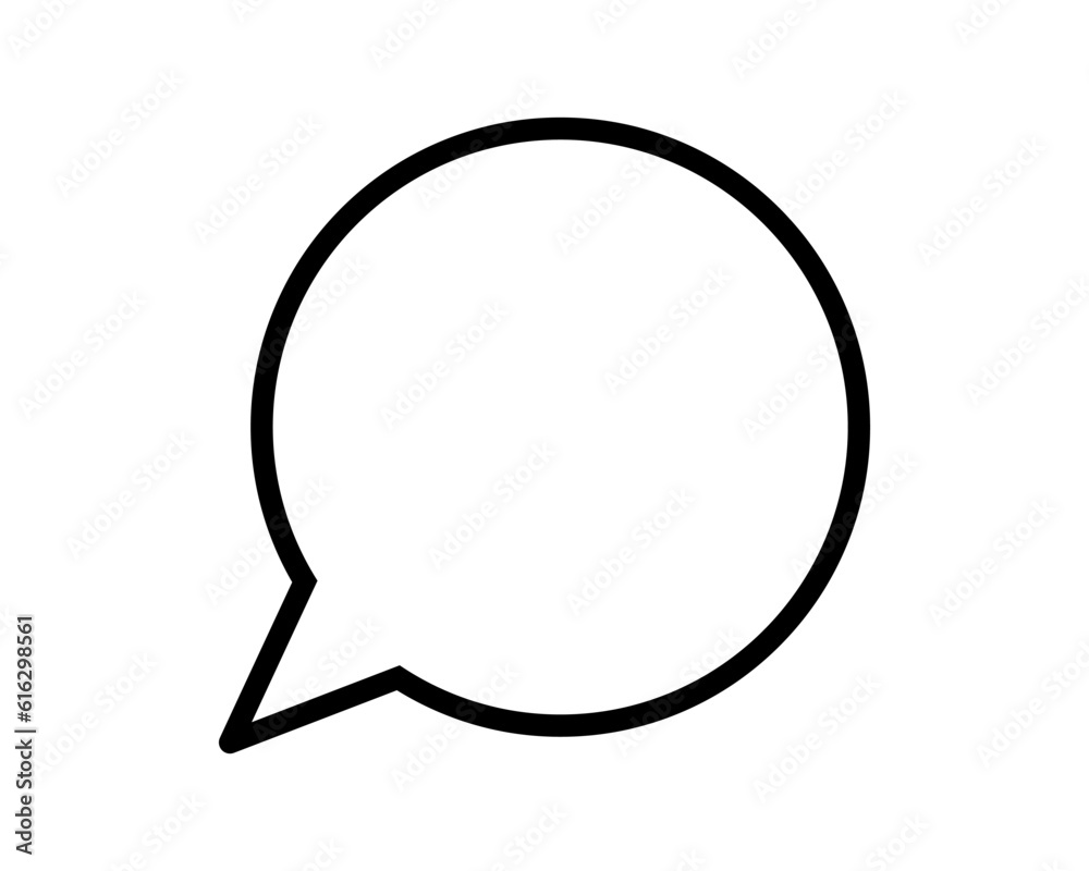 Chat bubble icon. Circle, round vector speech bubble. Blank, empty dialogue symbol template. Chat bubble icon. Circle, round vector speech bubble. Blank, empty dialogue symbol template.